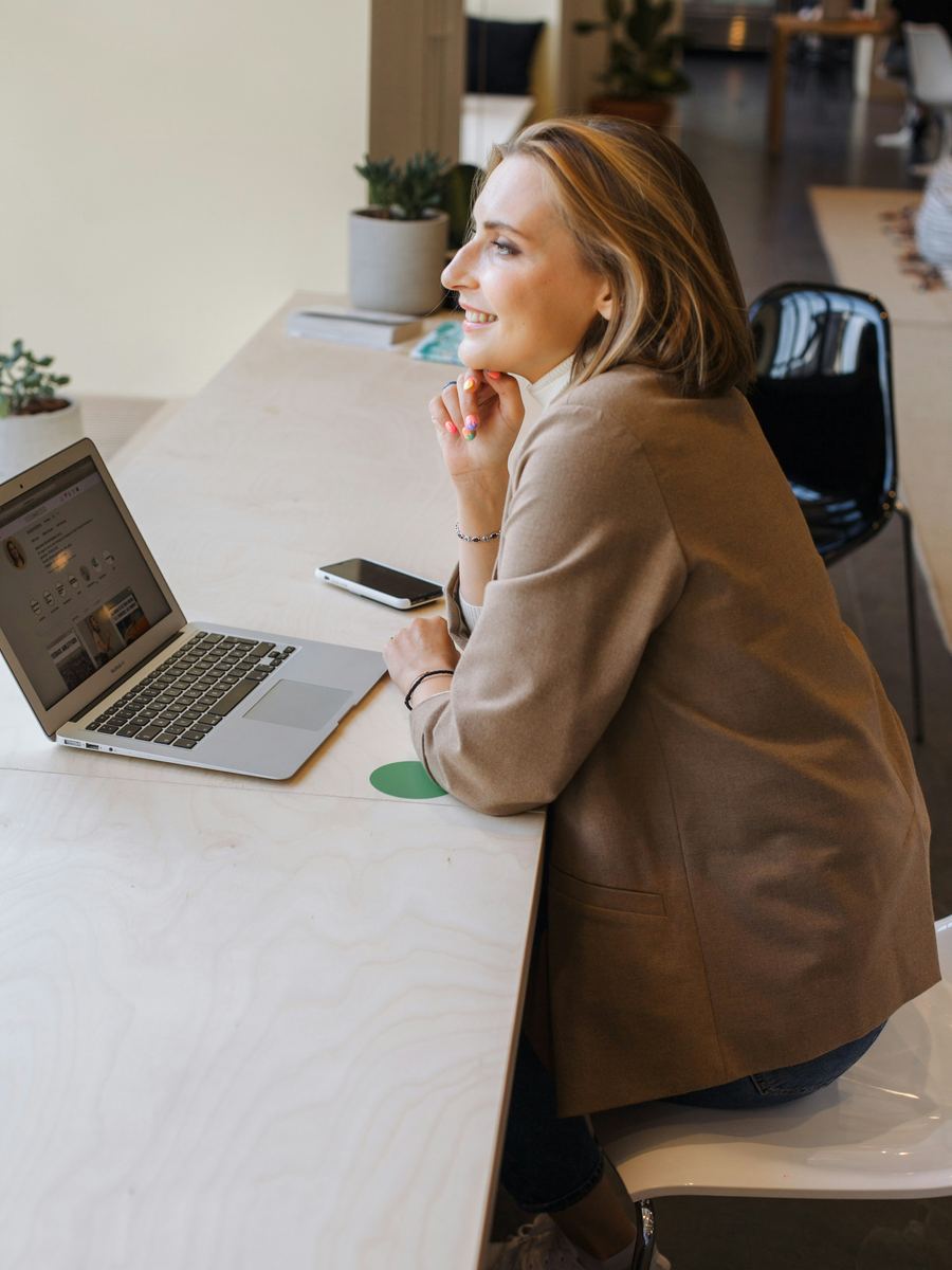 A business owner reviewing figures at a desk