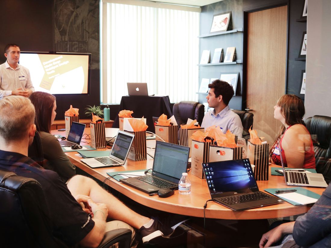 A working session mapping a business process